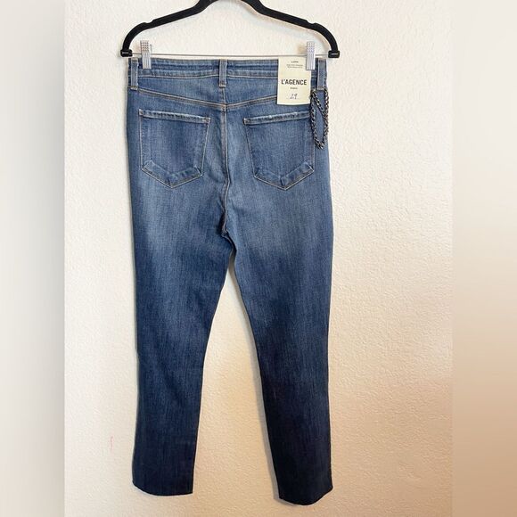 L'AGENCE Luna Chain Detail Ripped Skinny Jeans 29. New - Picture 5 of 12